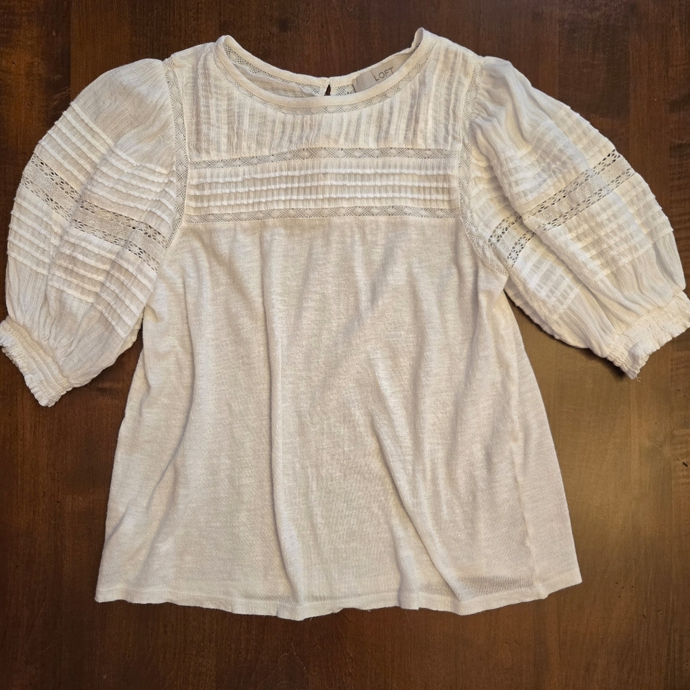 Loft XS Ivory Top